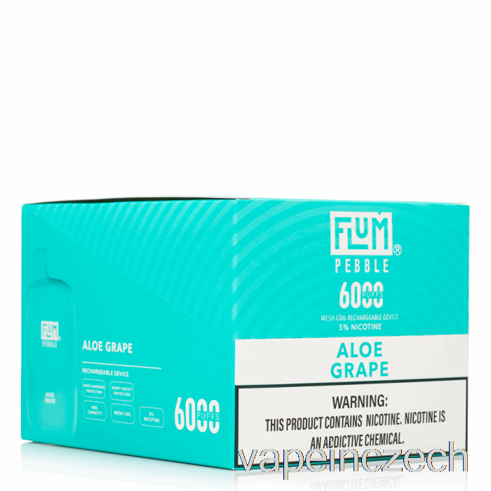 [10-balení] Flum Pebble 6000 Vape Na Jedno Použití Bez Nikotinu